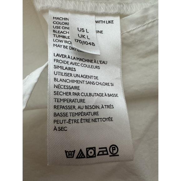 New Maeve Anthropologie Darla Poplin Swing Top Women's Large Short Sleeve Cotton - Picture 7 of 11